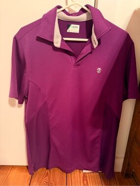 Izod Men’s Purple Polo with Light Contrast Collar